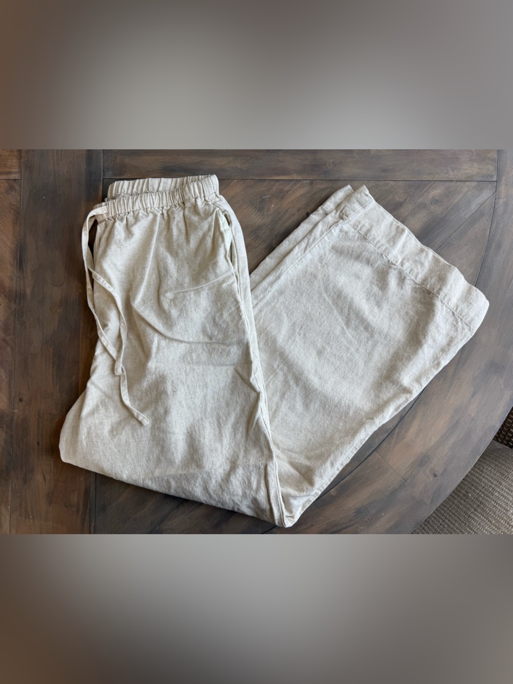 Rhythm Women’s Drawstring linen pant in Light Beige